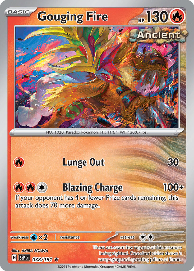 Gouging Fire (038/191) (Theme Deck Exclusive) Scarlet & Violet: Surging Sparks、mySite、waistdrama