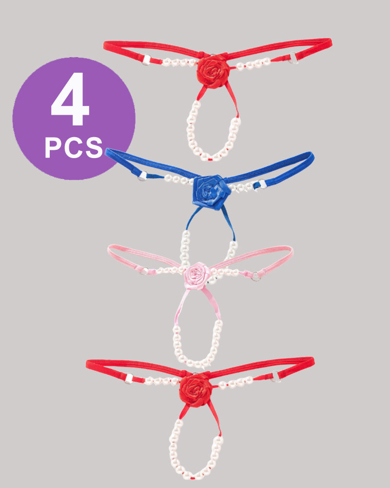 Pearl Rose See-Through Thong Panty Set、mySite、bengalsvssteelers