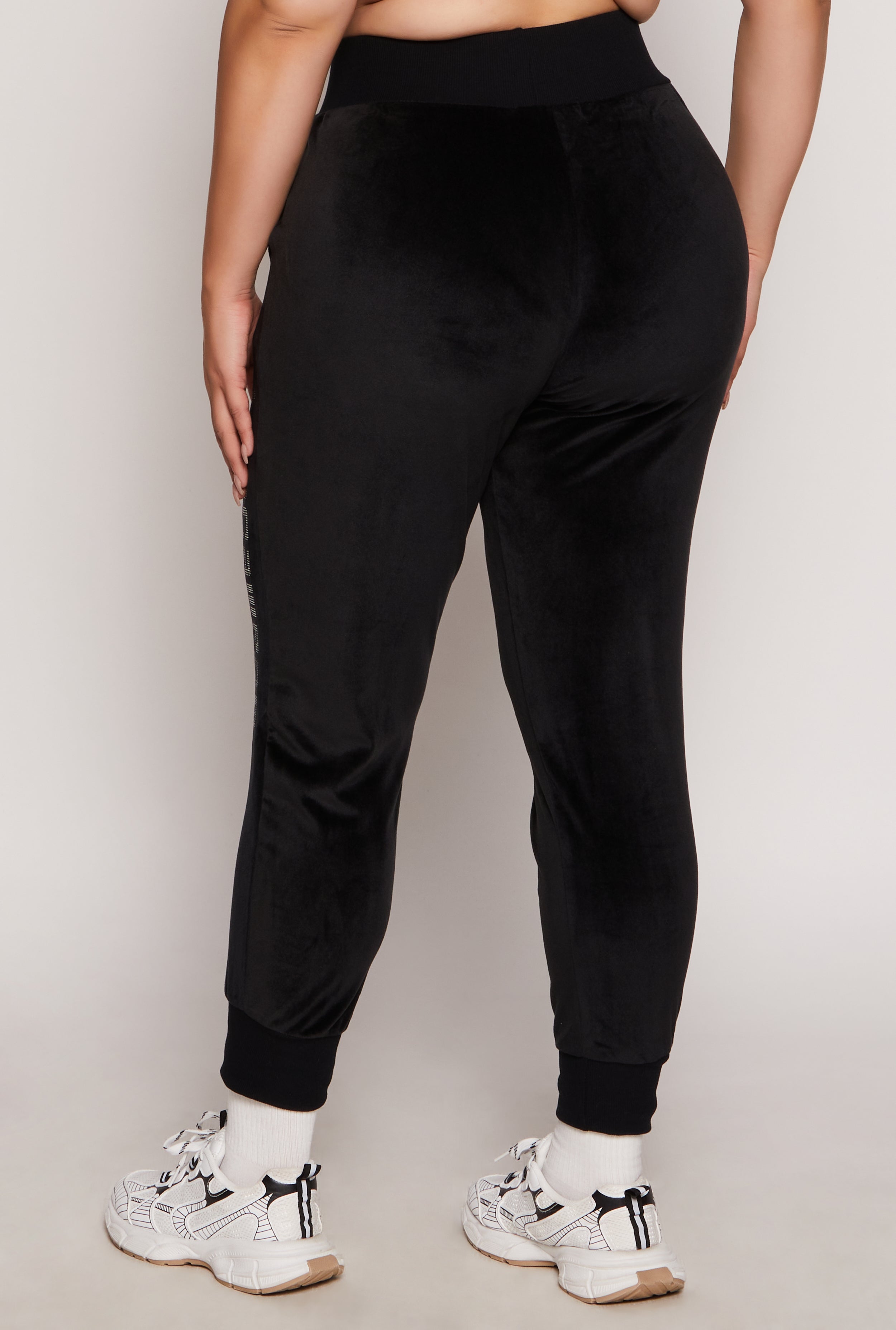 Plus Size Rocawear Rhinestone Velour Joggers、mySite、camillekostekn