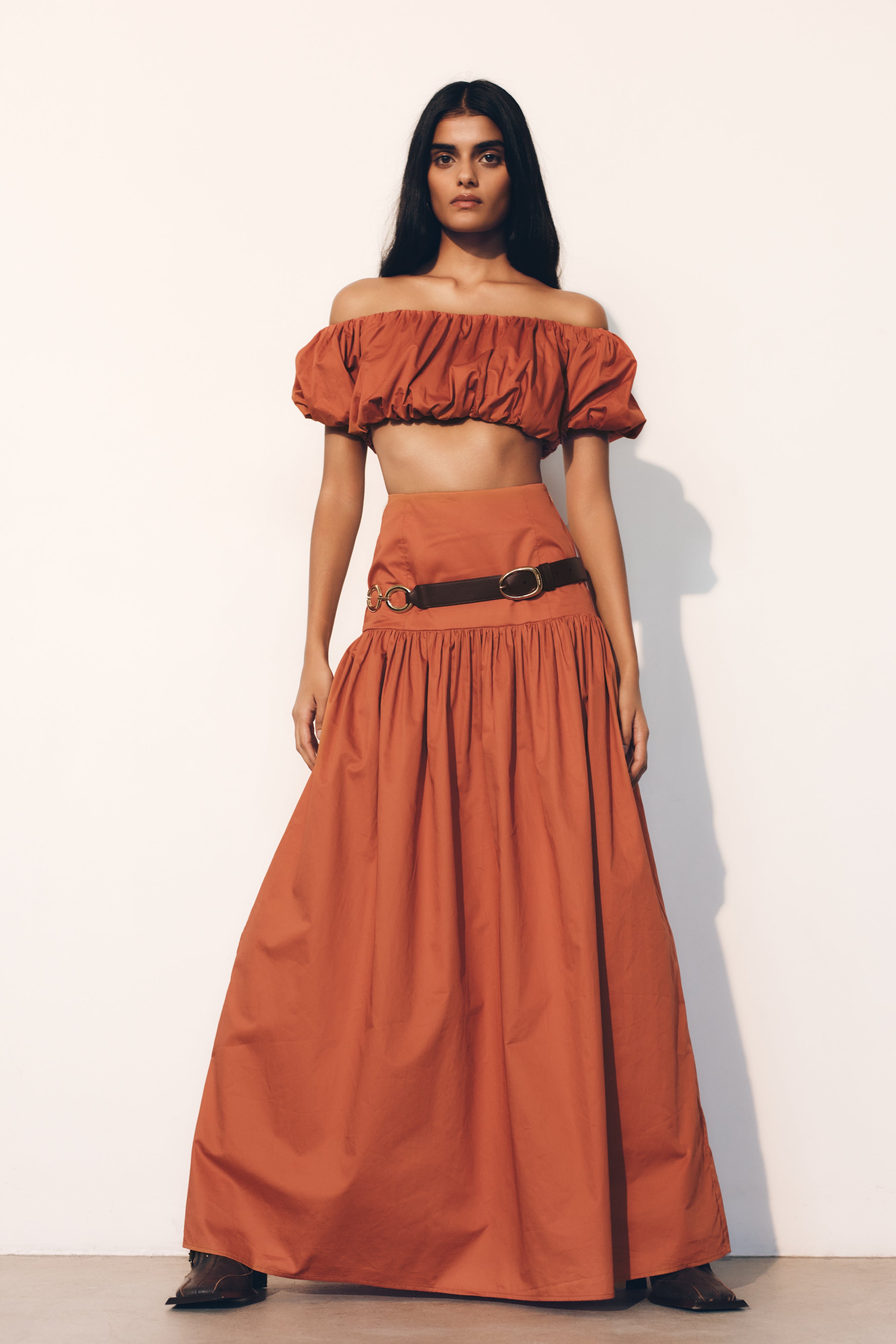 Autumn Maxi Skirt - Burnt Orange、mySite、solidvoid
