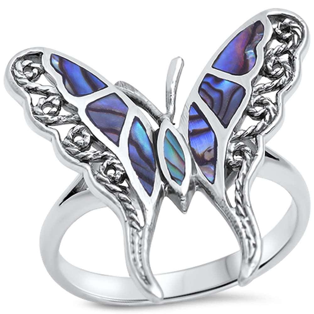 Butterfly Onyx or Abalone Jewelry-Ring, Pendant, Earrings Sterling Silver, Beautiful!、mySite、g9winljtr