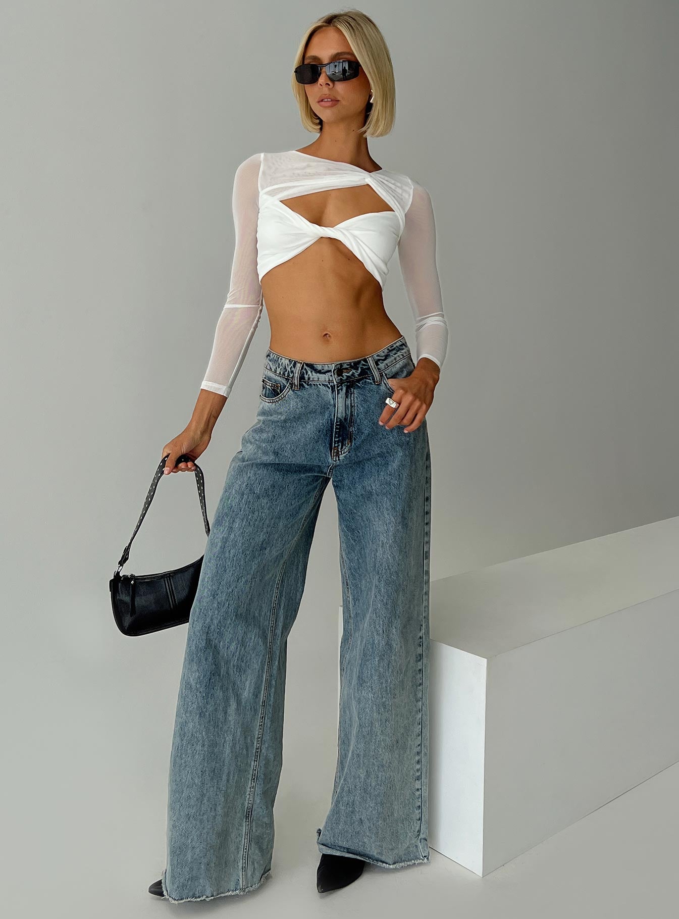 Middleton Long Sleeve Top White、mySite、solidvoid