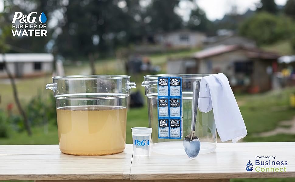 P&amp;G Purifier of Water ready to clean the water. Distributed by Business Connect.