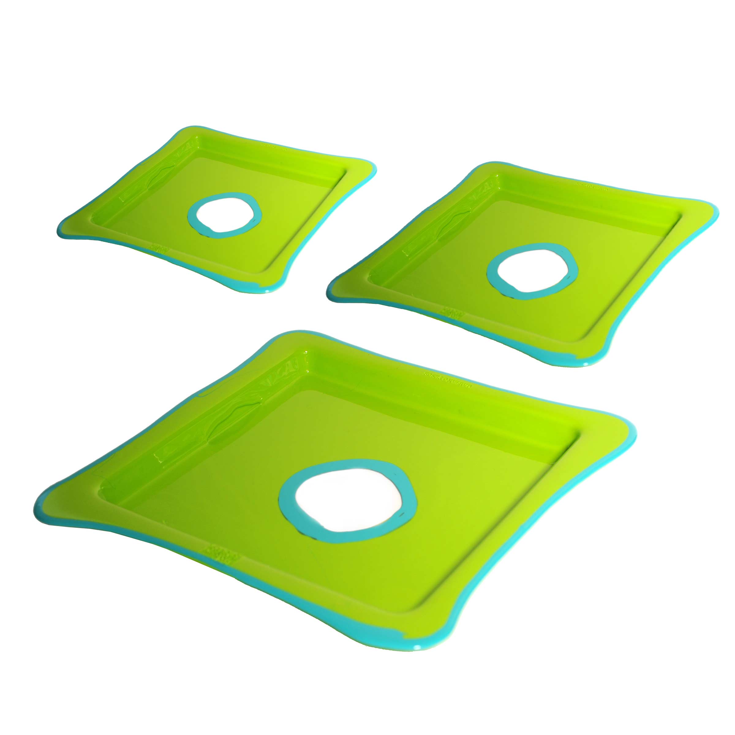 Resin Square Tray TRY-TRAY Green Set of Three by Gaetano Pesce for Fish Design、mySite、neckold