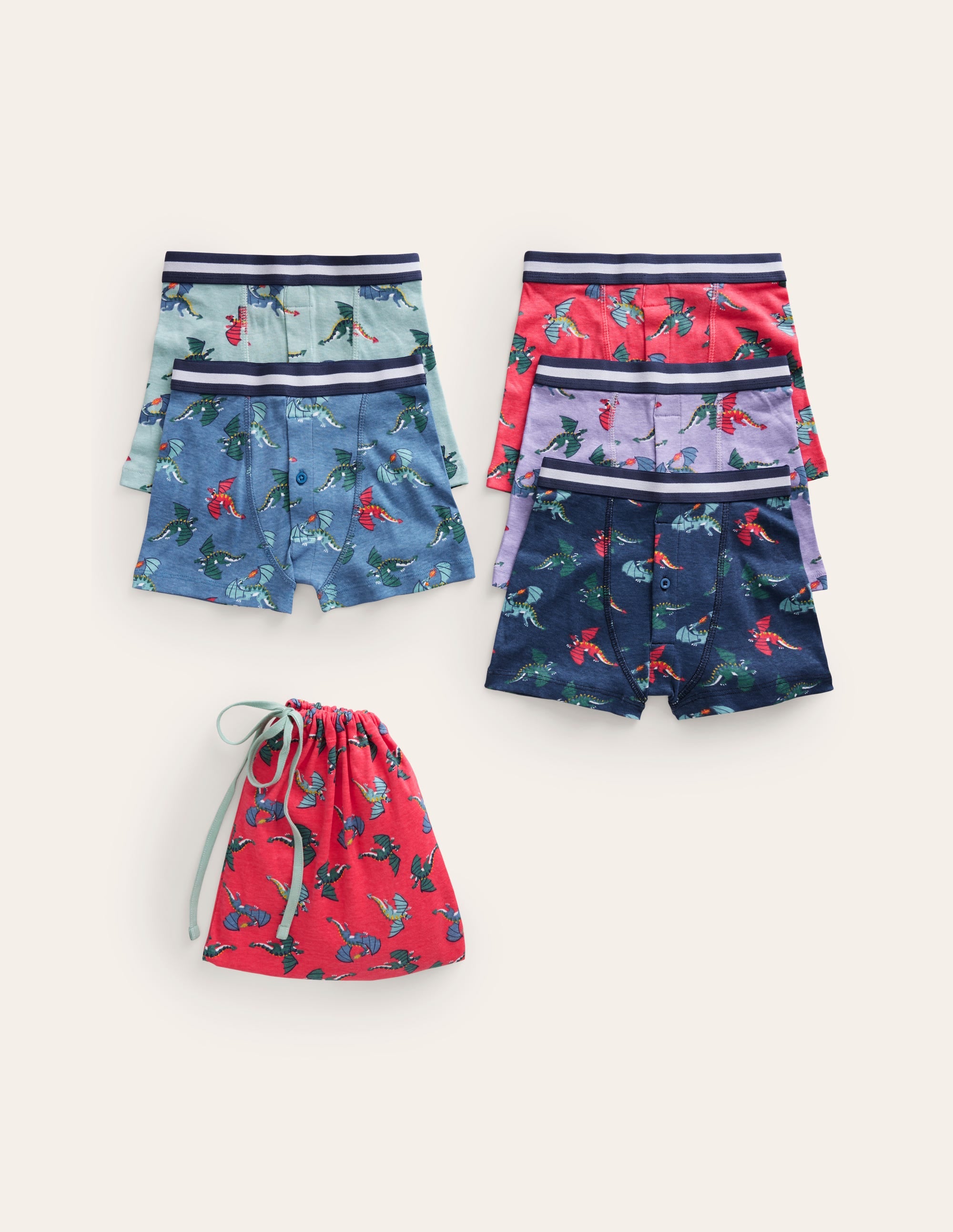  Boxers 5 Pack-Multi Dragons、mySite、ashleygrahame