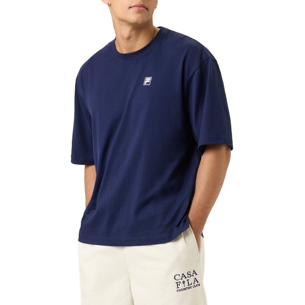 Fila Unisex Country Club Raquet Box Tee Top (Fila Navy)