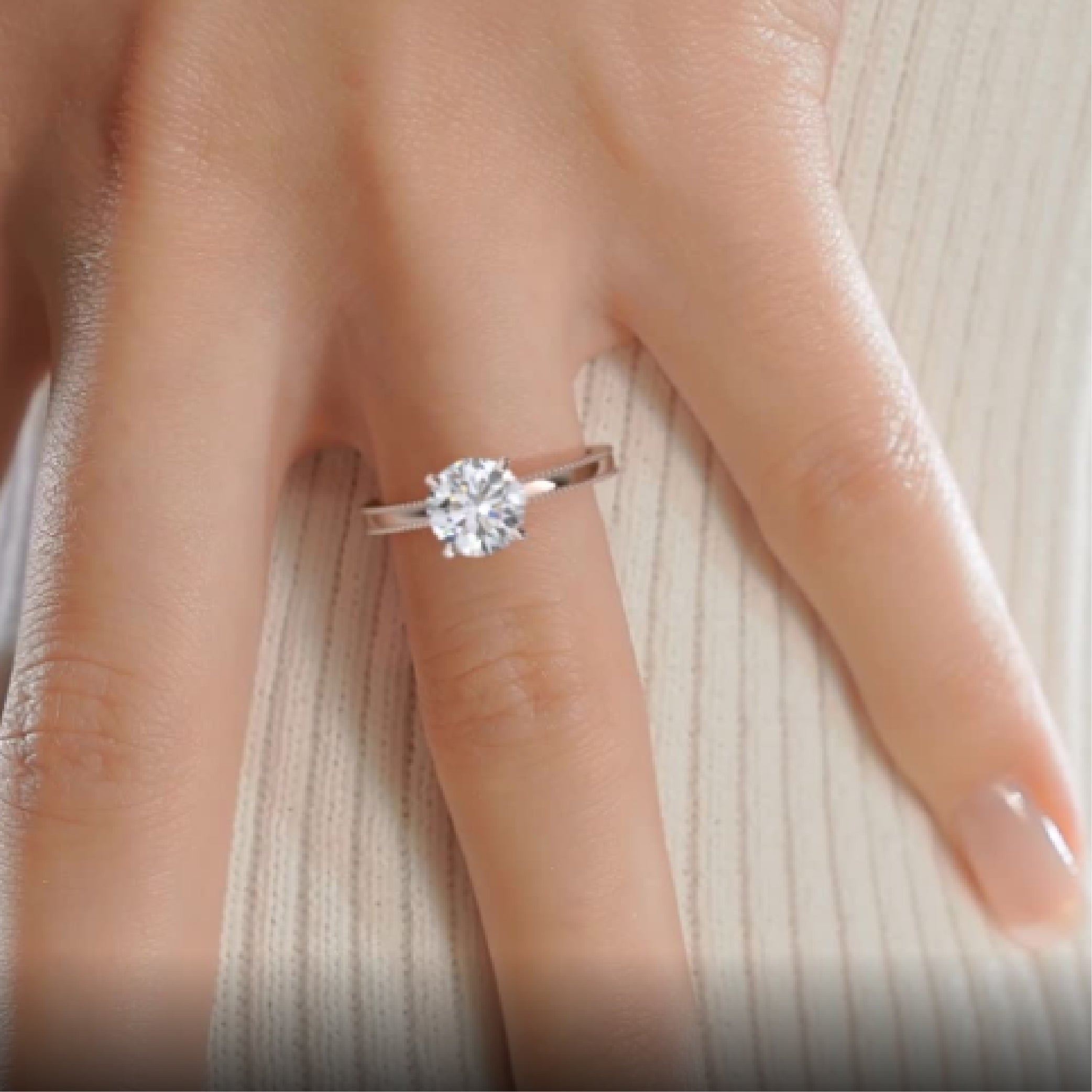 Charlie Lab Grown Diamond Ring -14K Rose Gold、mySite、hinf8tx79