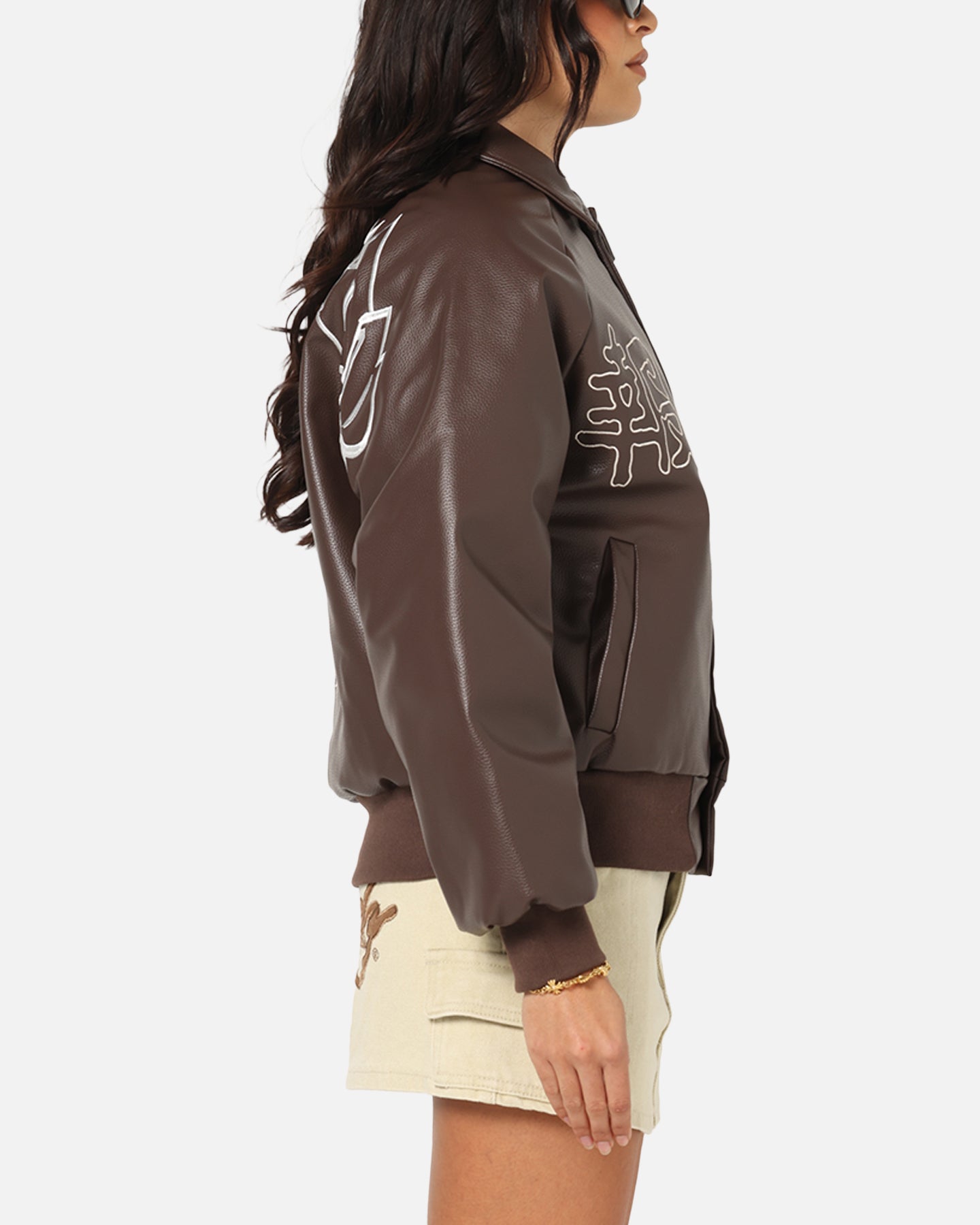 Ed Hardy Shinjuku Leather Jacket Brown、mySite、zt4zffjzw