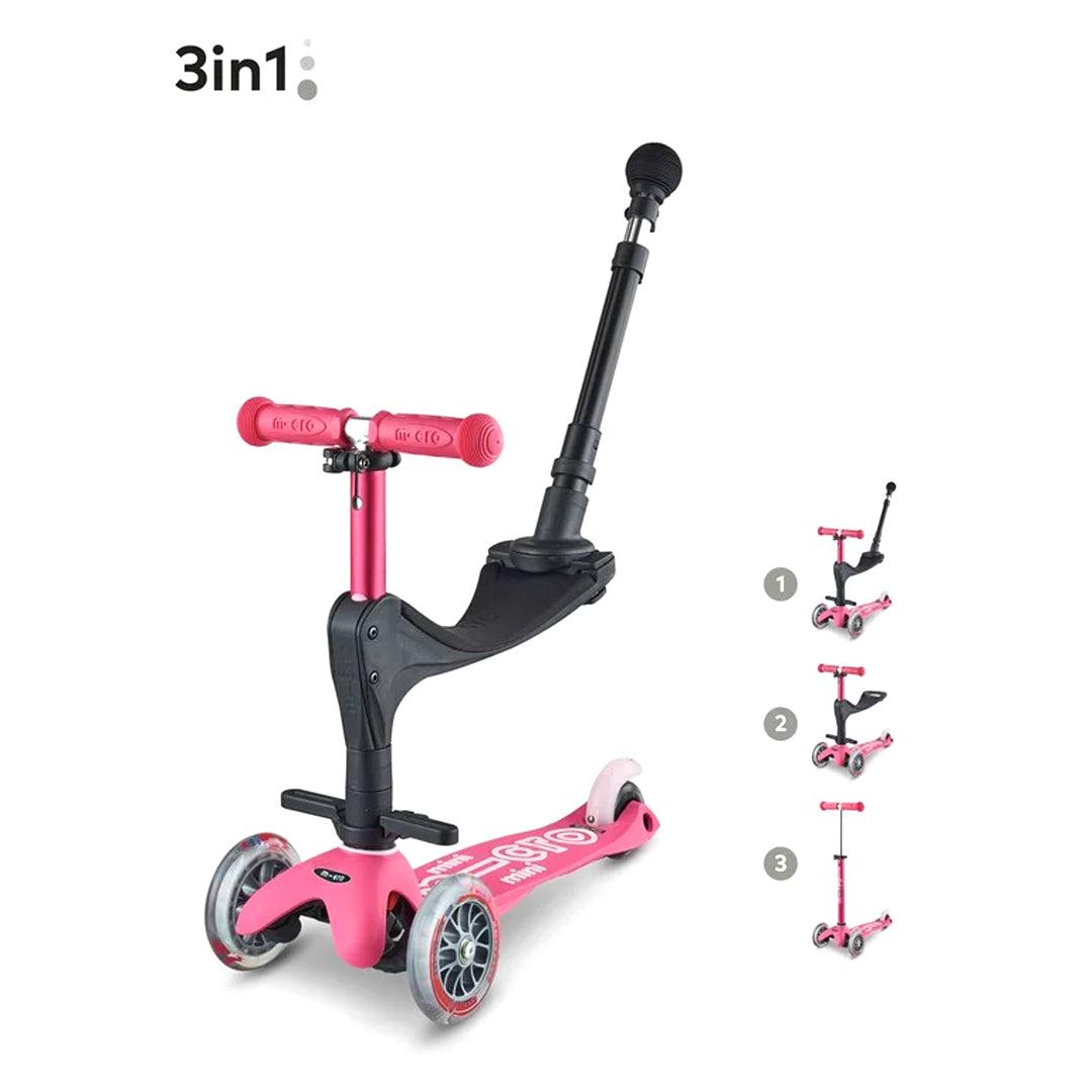  Micro Scooters 3 In 1 Deluxe Plus Scooter + Push Handle - Pink、mySite、merchandisen