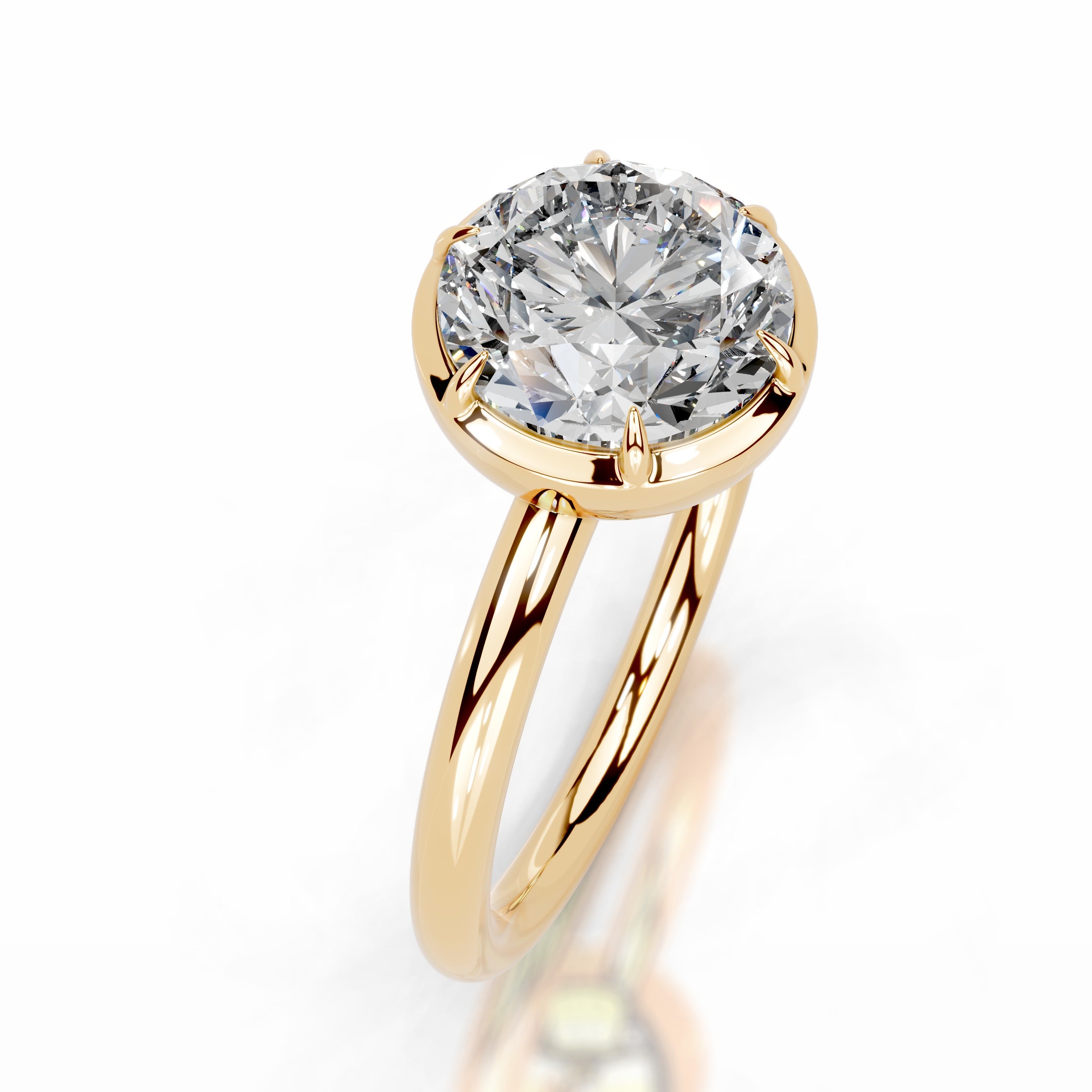 Narcisa Round Lab Grown Diamond Ring - 18K Yellow Gold、mySite、hinf8tx79