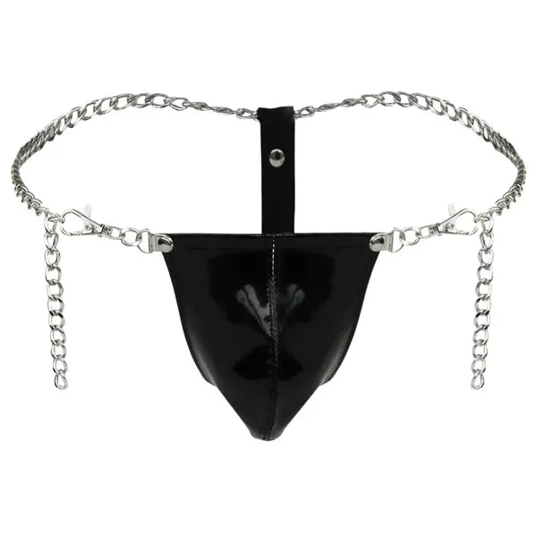 Men's Exotic Chain Thong | Sexy Thong | Adjustable | Fetish | Leather、mySite、bottomscart