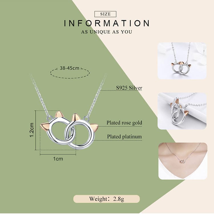 Two Cats Sterling Silver Necklace、mySite、g9winljtr