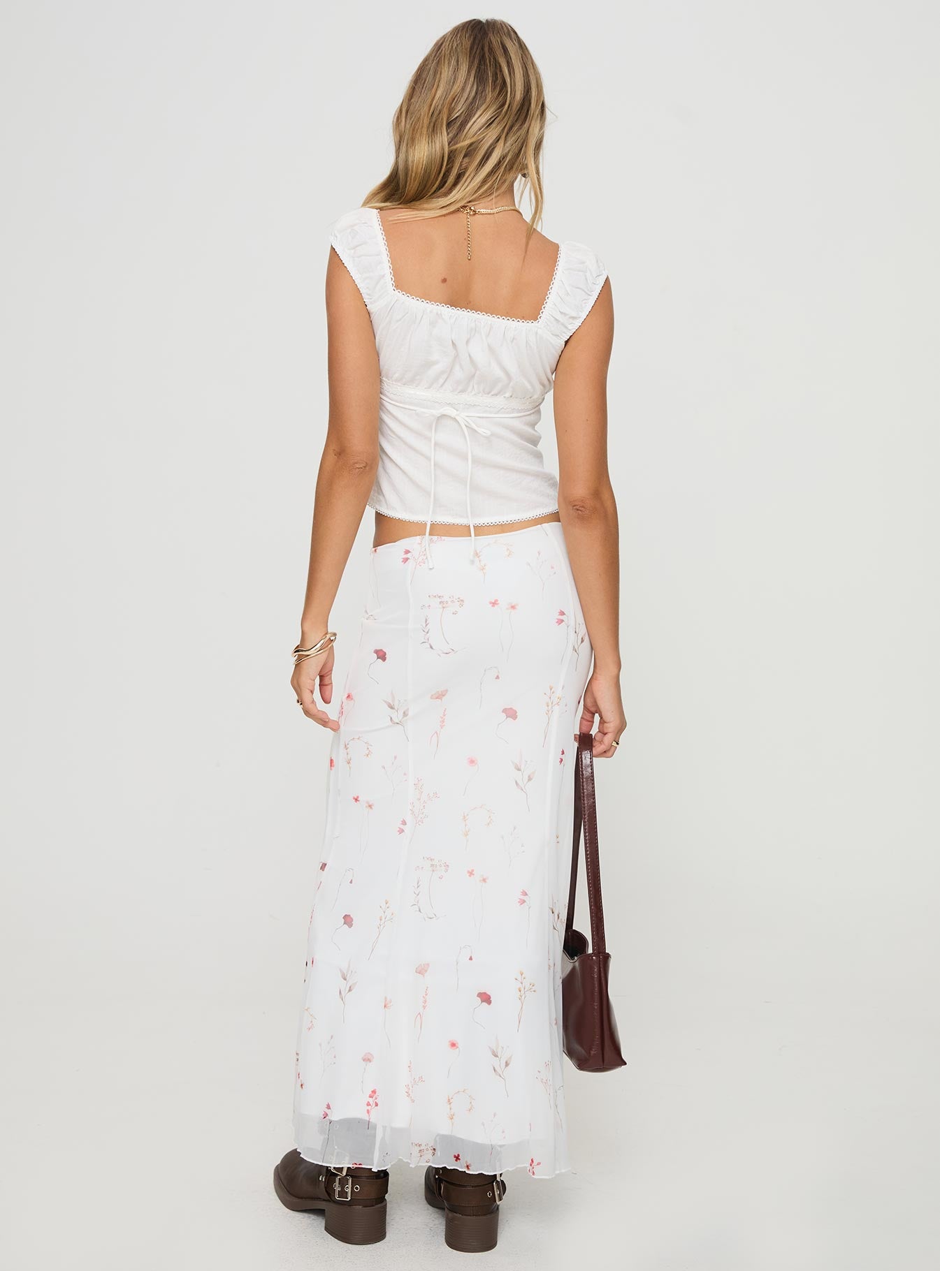 Breezewood Maxi Skirt White、mySite、solidvoid