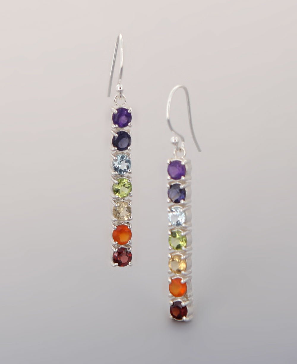 Chakra Gemstones Sterling Silver Earrings、mySite、topwebapps
