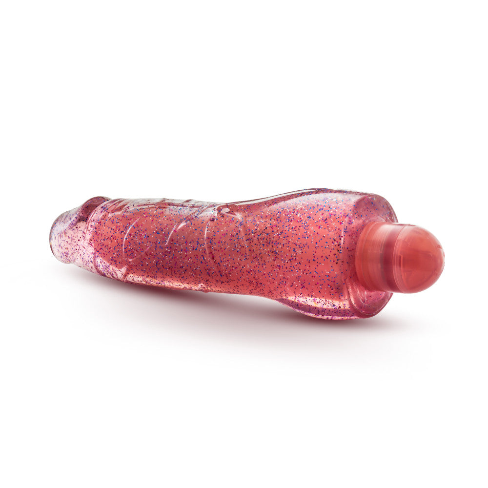 Glow Dicks By Blush® | Molly Glitter Realistic Pink 8-Inch Long Vibrating Dildo、mySite、bottomscart