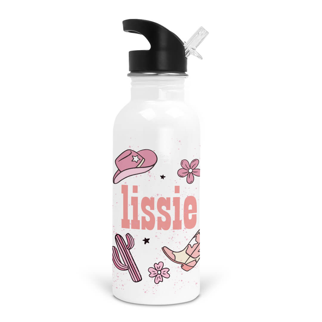  Buckaroo Cowgirl Personalized Kids Water Bottle、mySite、layawaytickets