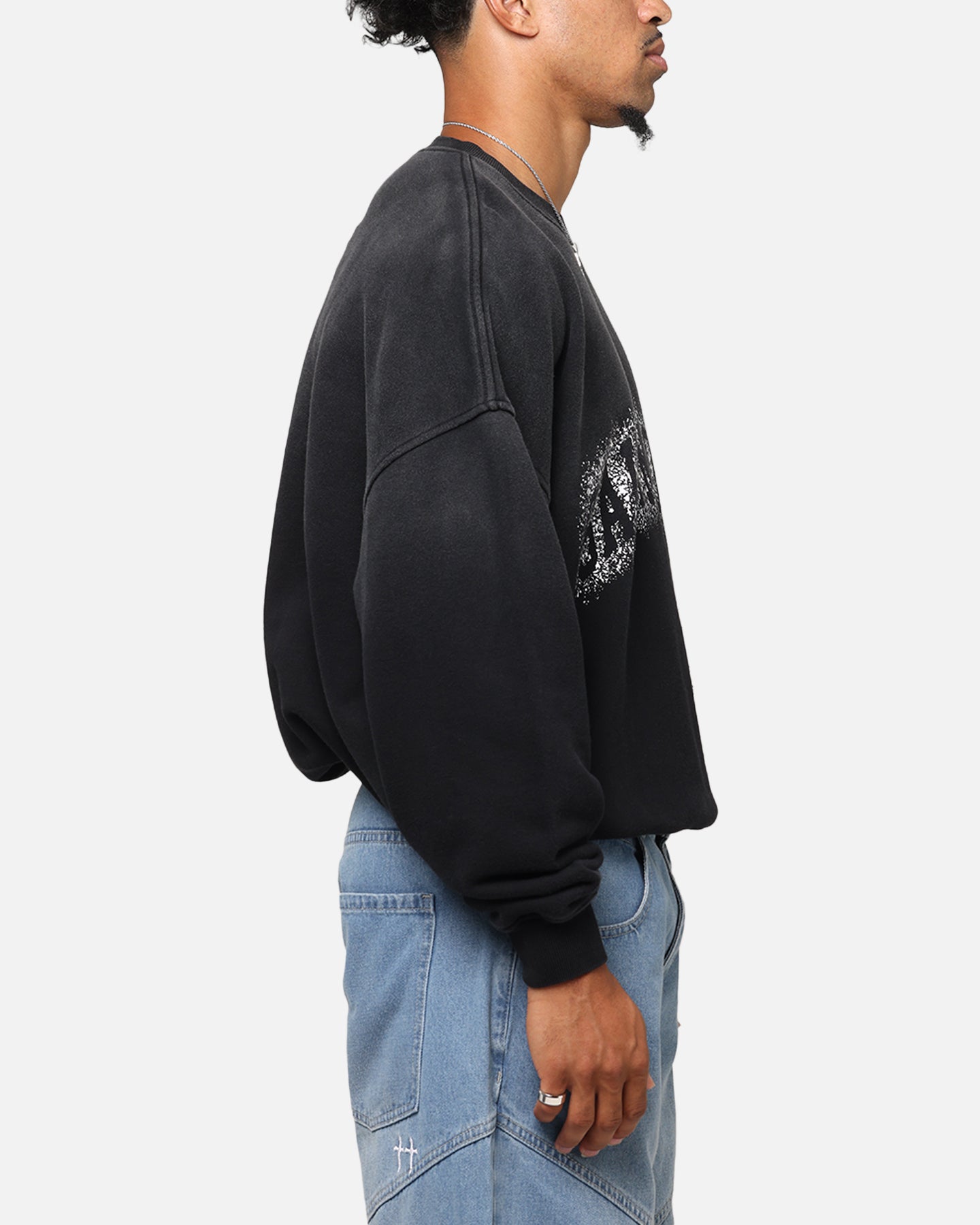 Saint Morta Spray Logo Crewneck Black、mySite、zt4zffjzw