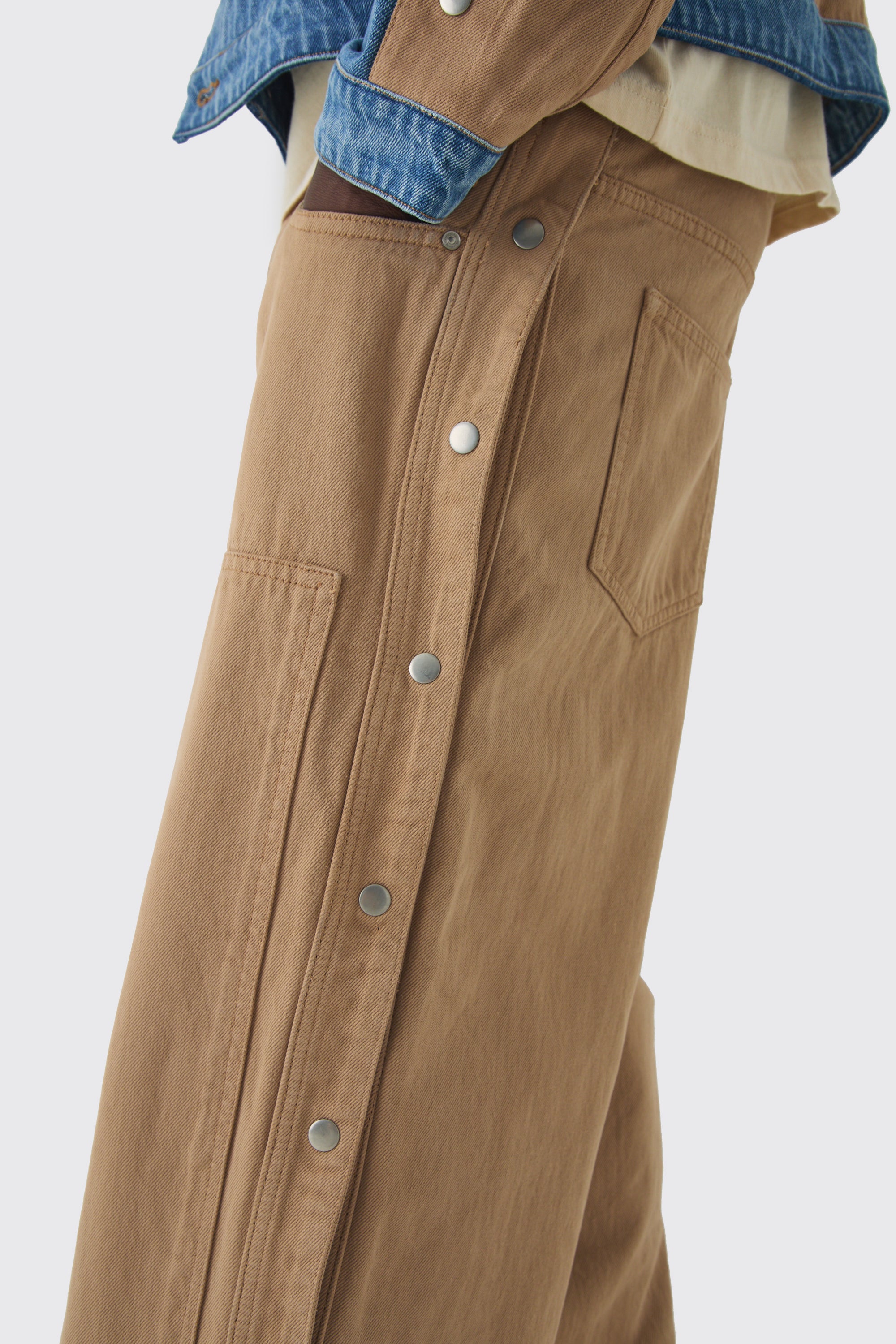  Boohooman Extreme Baggy Rigid Double Layered Jeans Stone Beige、mySite、justintrudeaud