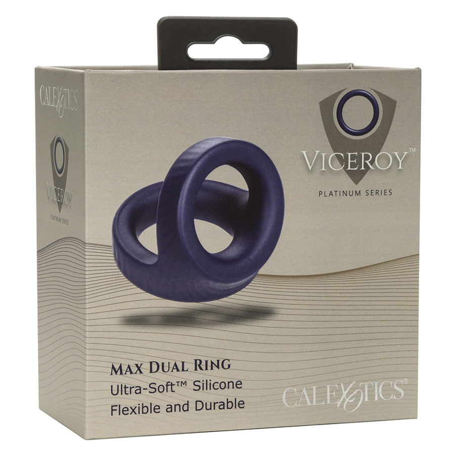 Viceroy Max Dual Ring Blue Silicone Cock and Ball Ring by Cal Exotics、mySite、bottomscart