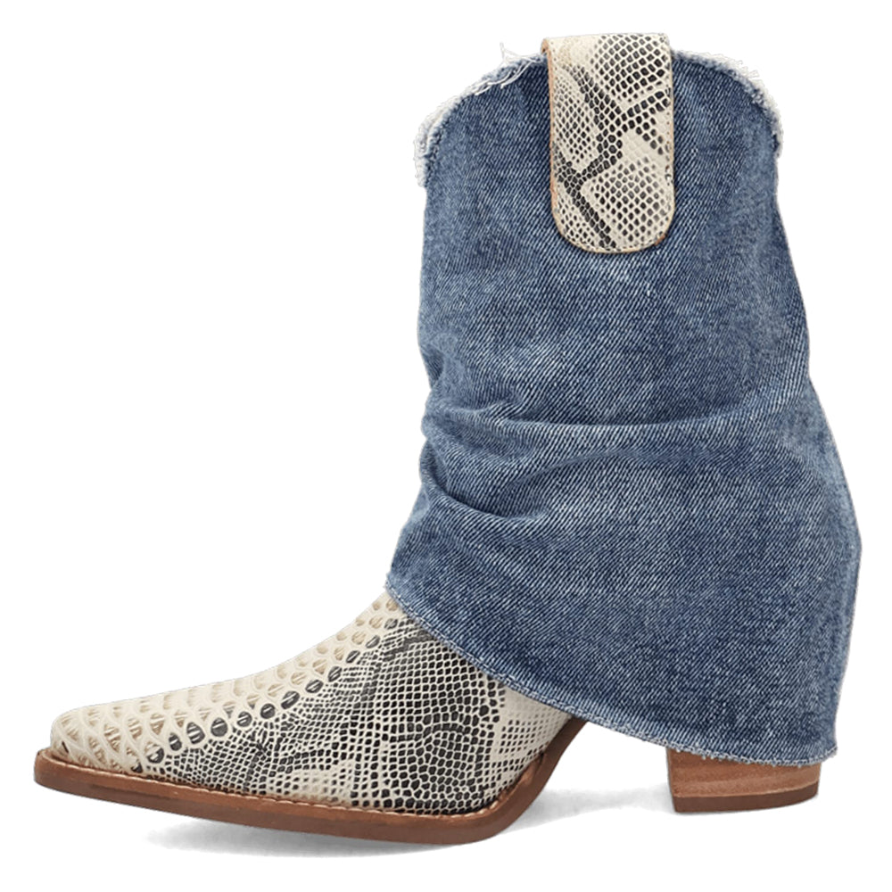 Denim Dream Snake Snip Toe Cowboy Booties、mySite、gtrtttuynbv