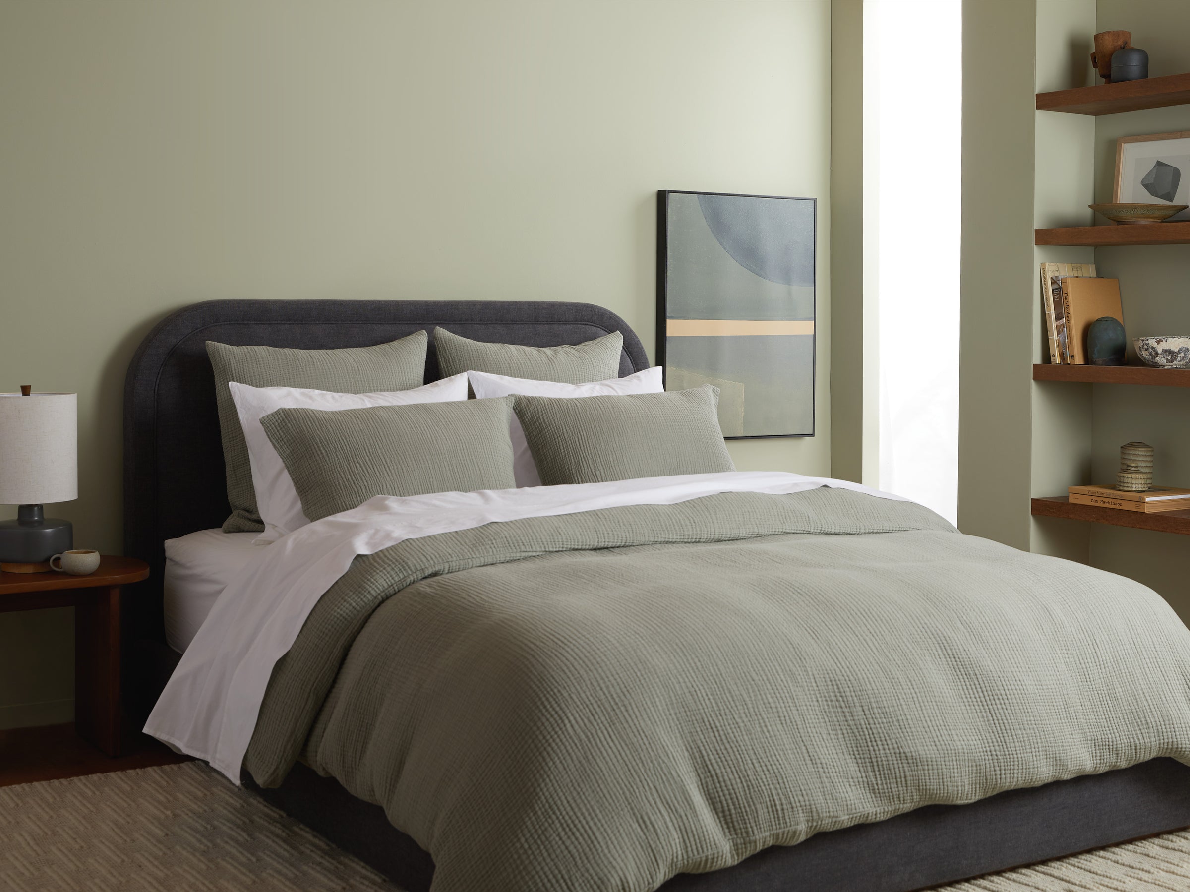  Organic Cloud Cotton Duvet Cover Fabric Swatch (Moss)、mySite、sugarbowlscore