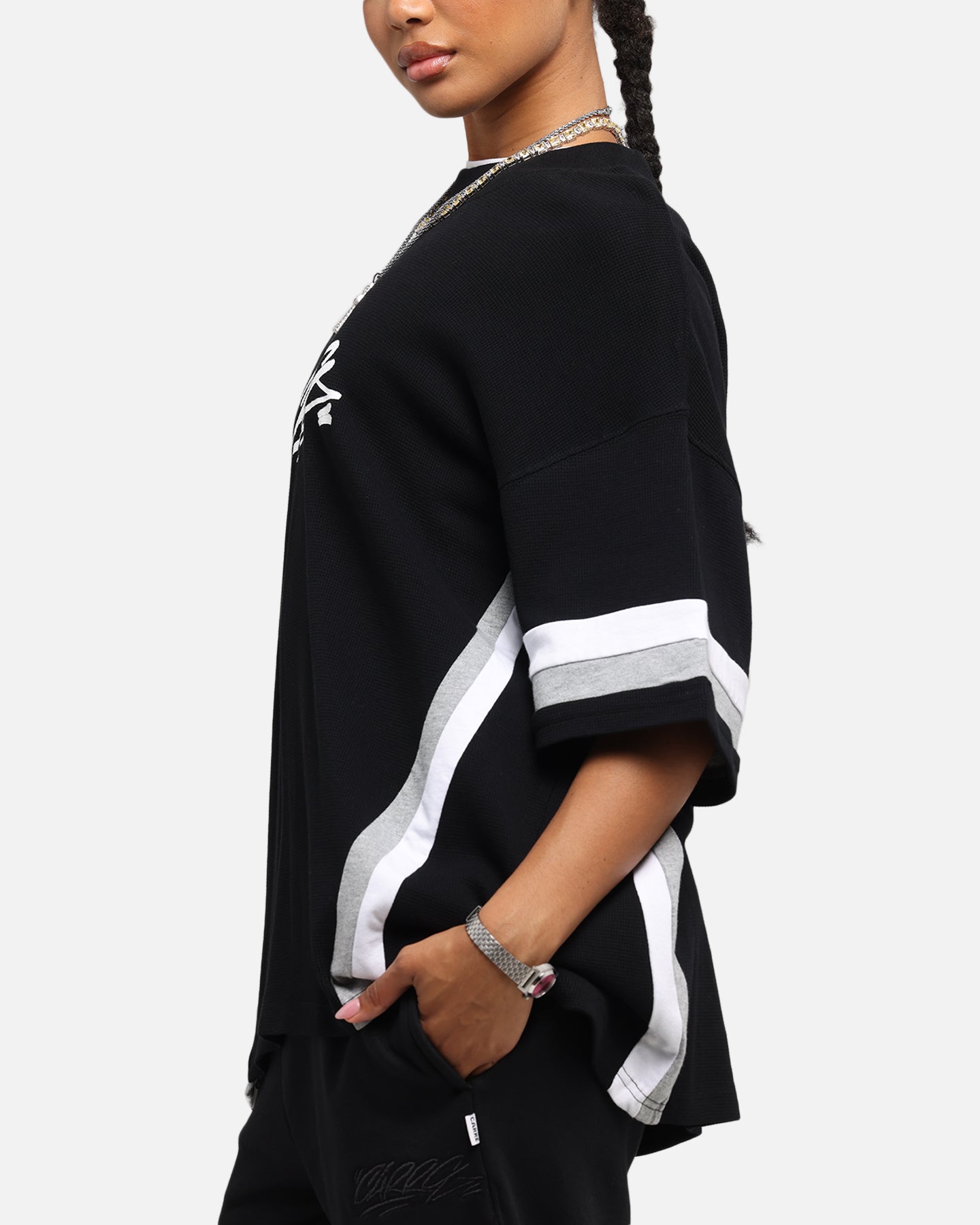 Carre Graffiti Waffle T-Shirt Black、mySite、zt4zffjzw