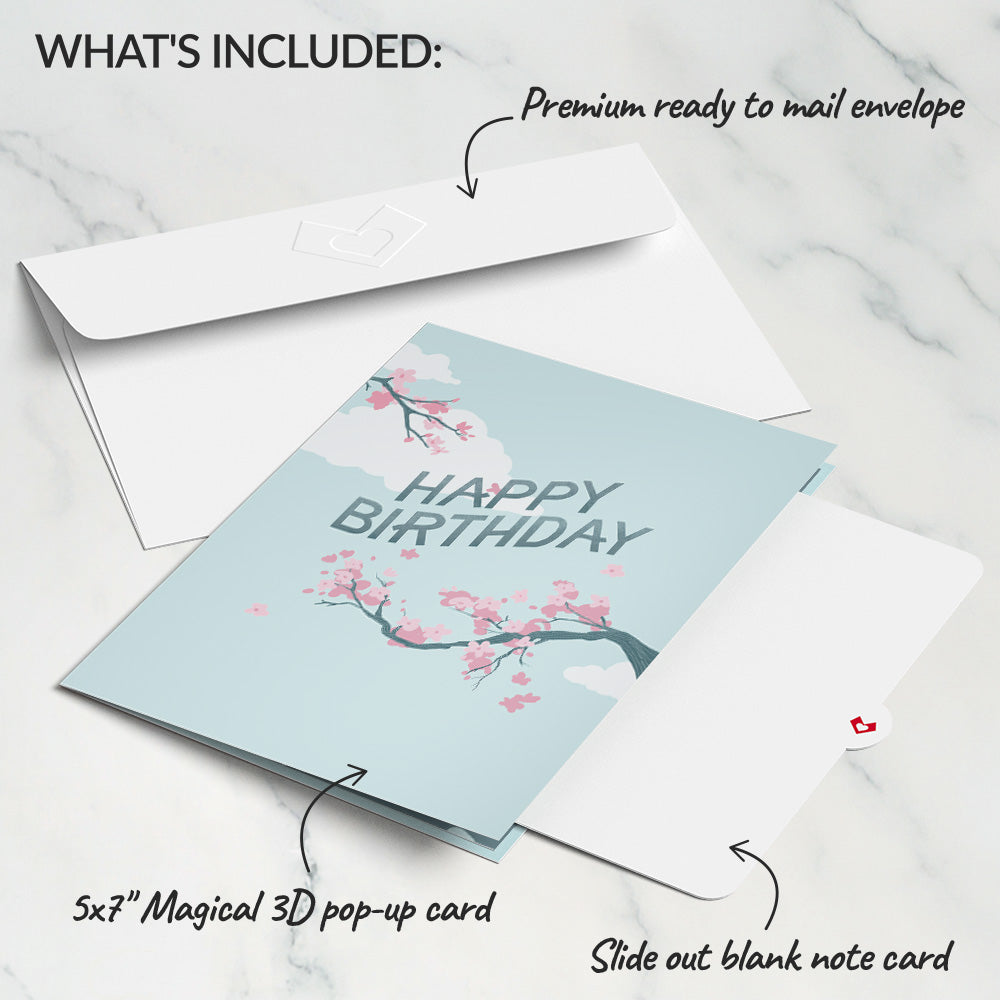 Birthday Cherry Blossom Pop-Up Card、mySite、solidvoid