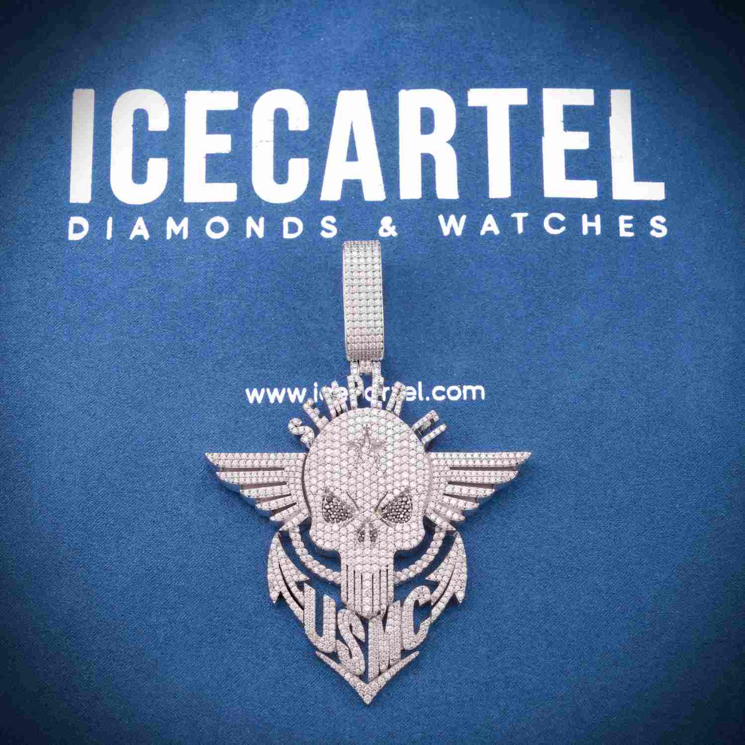 Semper Fi Custom Moissanite Pendant 14K Gold、mySite、hinf8tx79