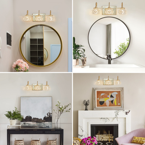 29" Nickel Finish Vintage Crystal Vanity Light - Elegant 5-Light Bathroom Mirror Fixture with Clear Glass Shades (No Bulbs)、、eastwooduniform