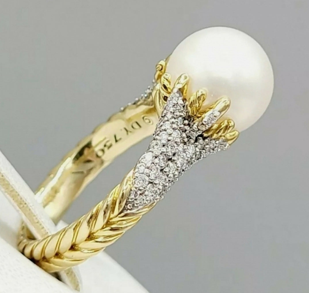 David Yurman Starburst Pearl Ring 鈥?Diamonds & 18k Gold、mySite、hinf8tx79