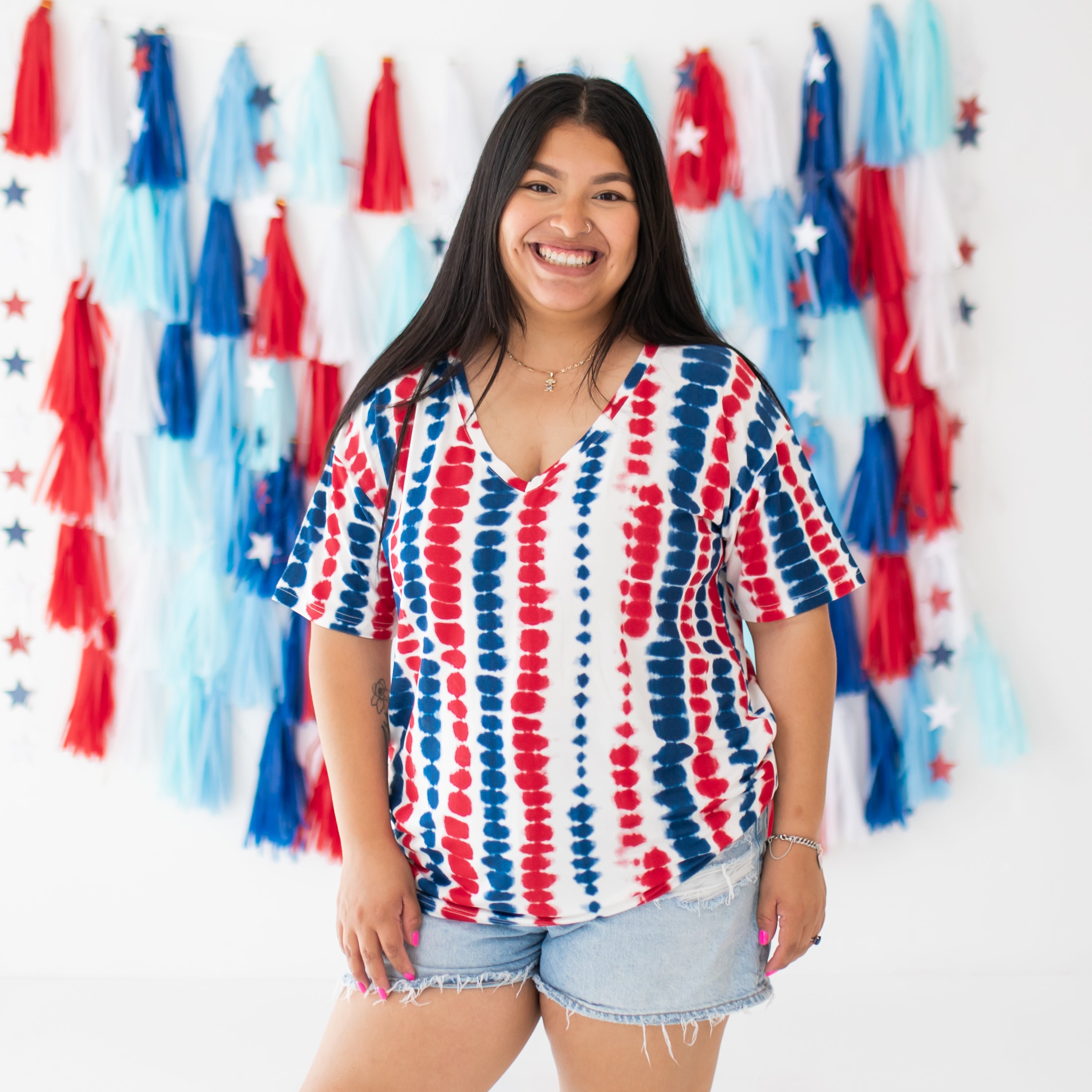  Women’s Relaxed Fit V-Neck in Liberty Rip Tide、mySite、layawaytickets