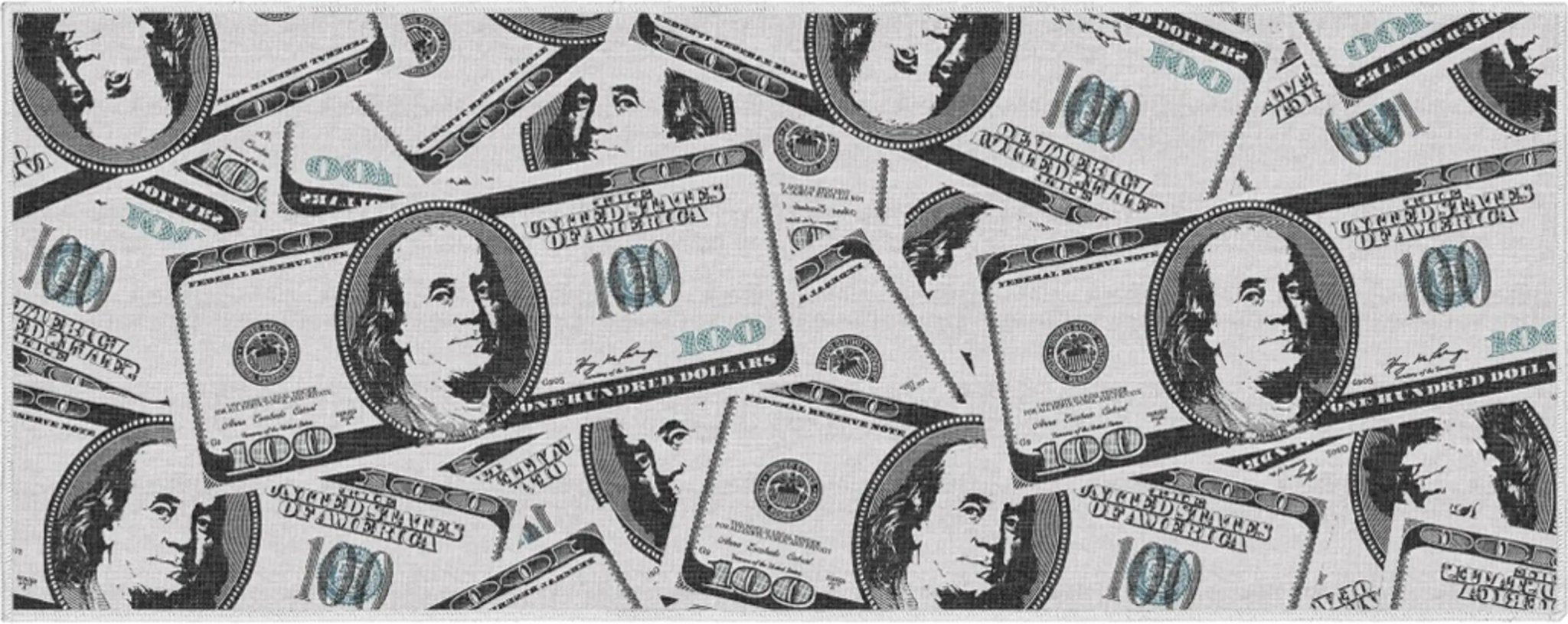 Hundred Dollar Bill Stacked Green Area Flat-Weave Rug、mySite、gigharbornorthrealestate