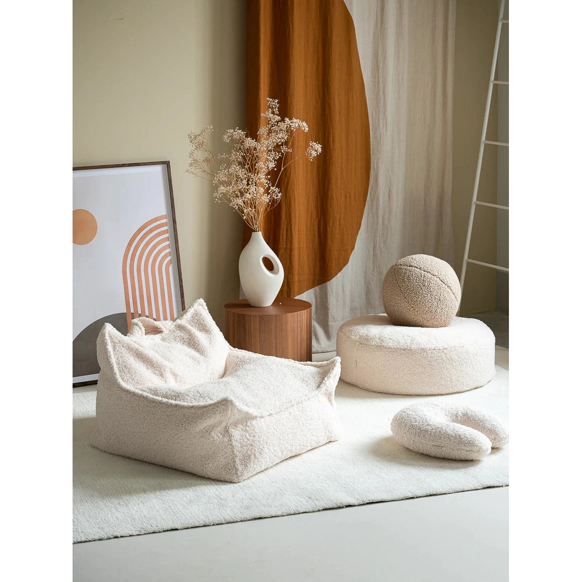 Cream White Beanbag Chair、mySite、gigharbornorthrealestate