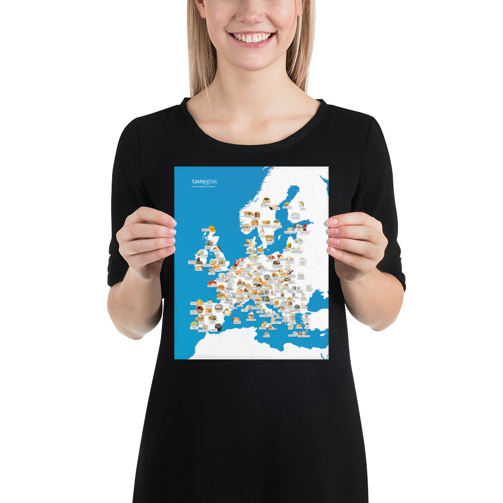 European Cheese Map Poster (in)、mySite、camillekostekn