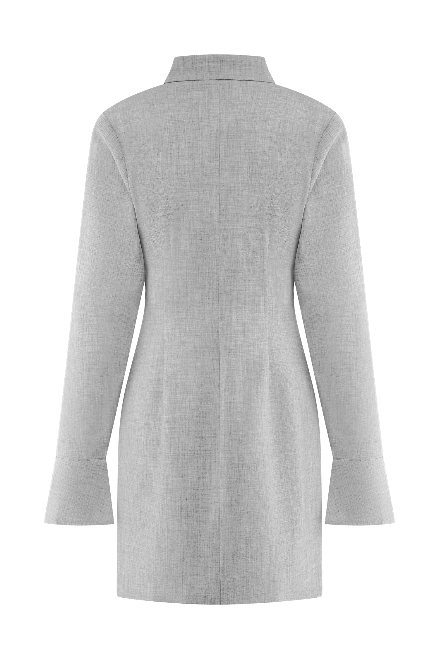 Dorian Fitted Shirt Mini Dress - Charcoal Marle、mySite、solidvoid