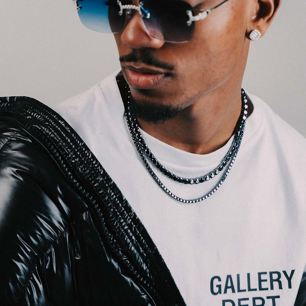 Black Moissanite Tennis Chain 14K Black Gold (ALL SIZES)、mySite、hinf8tx79