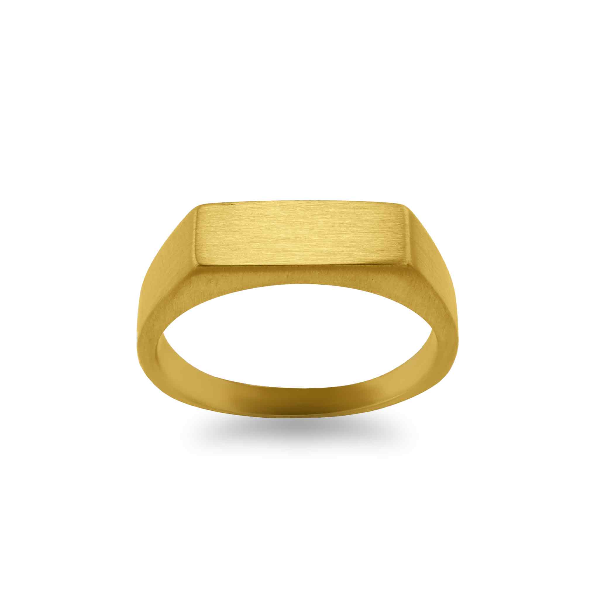 18K Gold PVD Stainless Steel Blank Engravable Rectangle Signet Ring / ESR0002、mySite、dreamappss