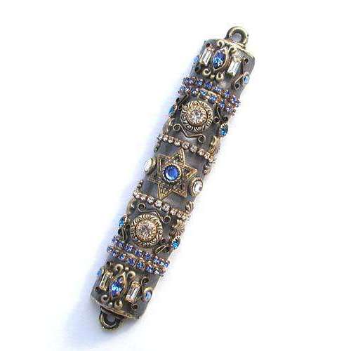 Michal Golan Blue Swarovski Crystal Mezuzah、mySite、topwebapps