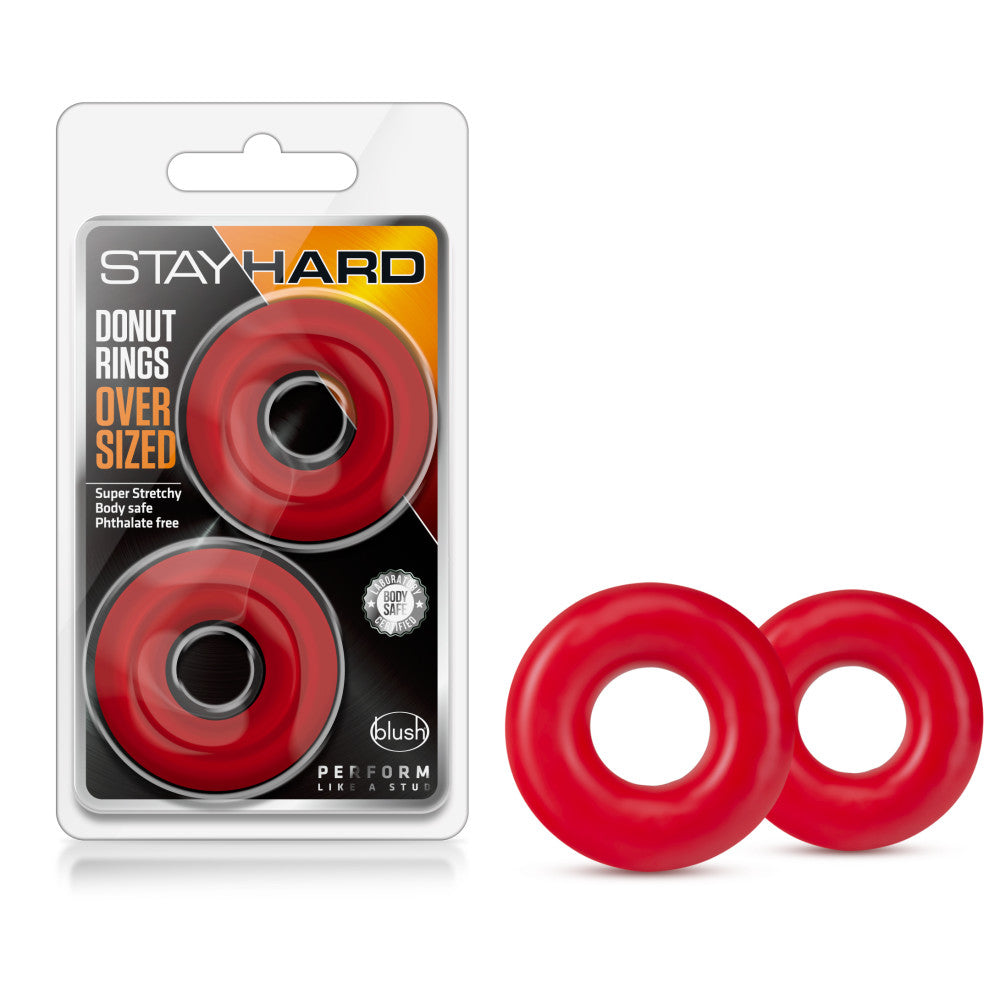 Stay Hard By Blush® | Red Oversized Donut Penis Rings (2-Pack)、mySite、bottomscart