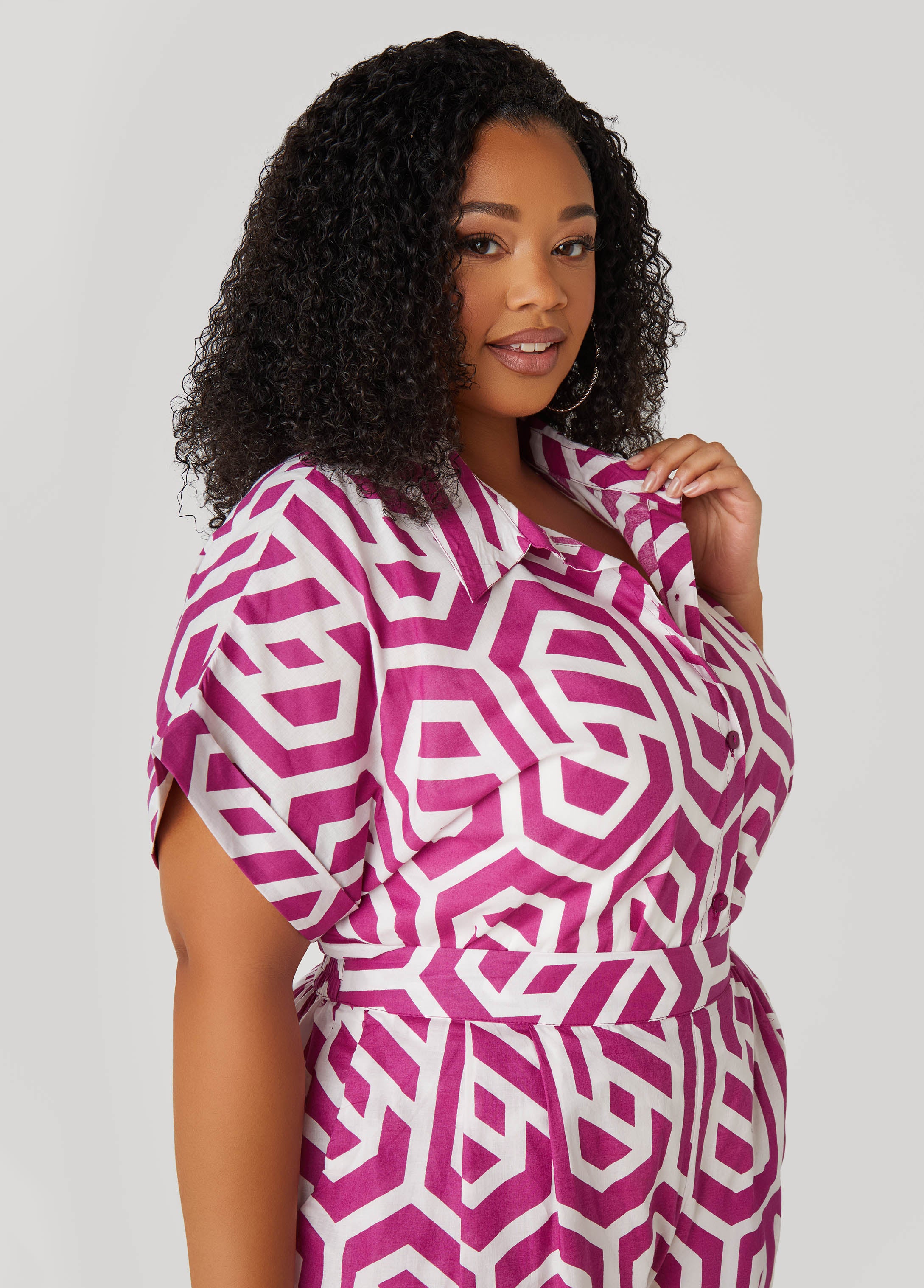 Geo Print Cotton Shirt、mySite、bengalsvssteelers