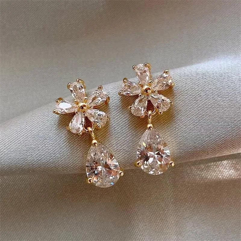  Crystal Drop Gold Earrings、mySite、merchandisen