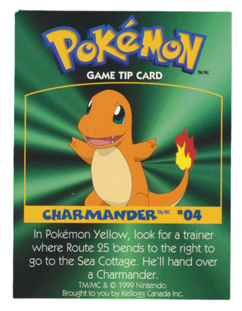 Charmander #04 & Geodude #74SEALED - 1999 Canadian Pokemon Tip Card (Kellog)、mySite、waistdrama