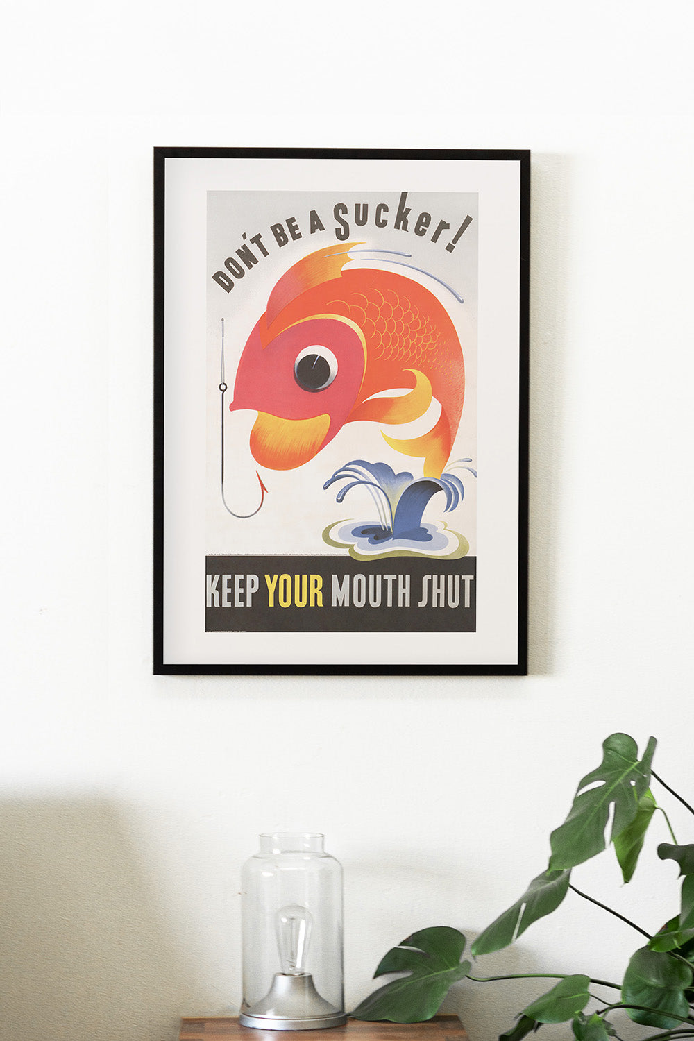 Don't Be A Sucker Vintage Fish Oversized Art Print、mySite、gigharbornorthrealestate