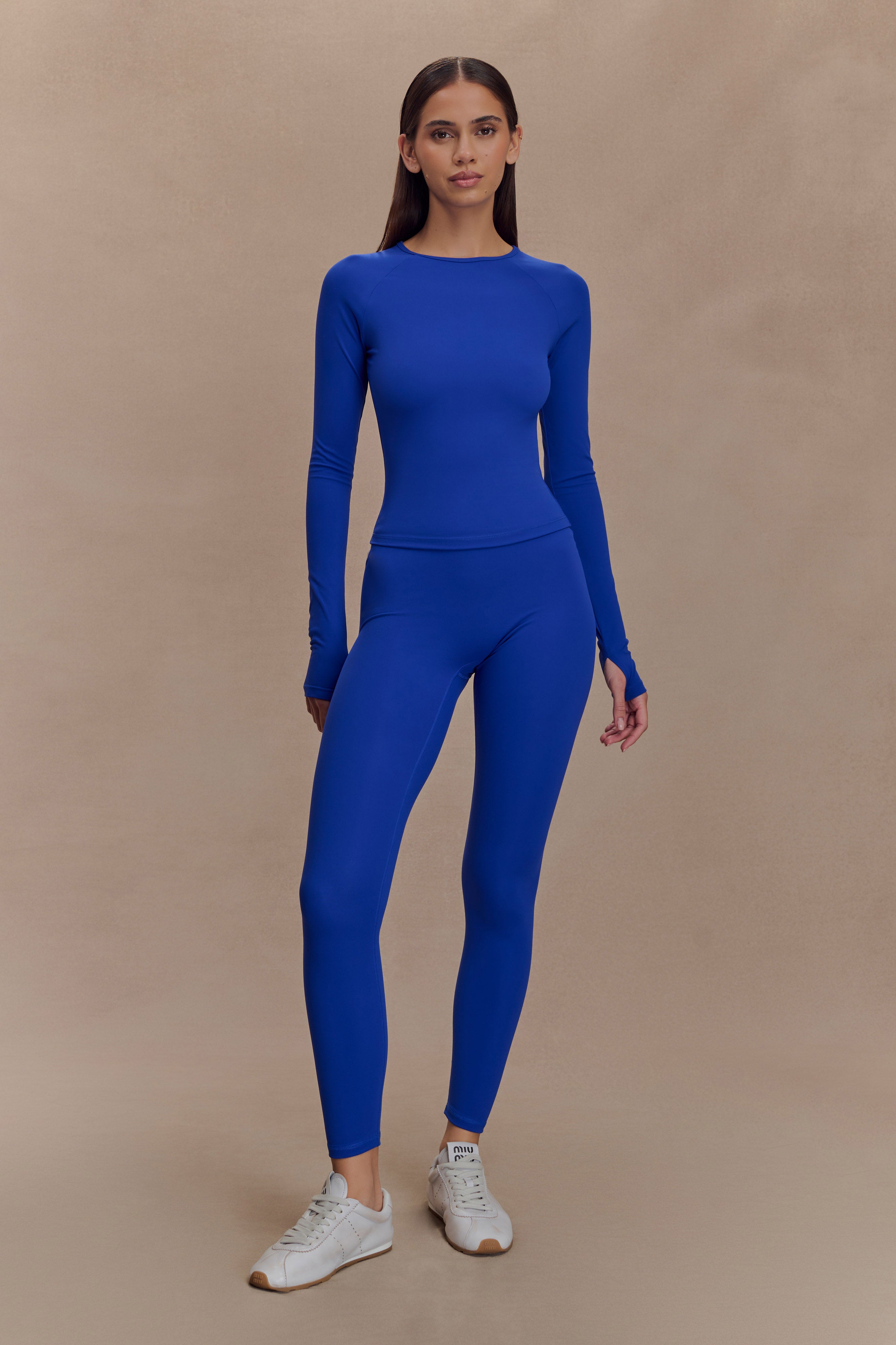 Eliana Long Sleeve Active Top - Cobalt、mySite、solidvoid