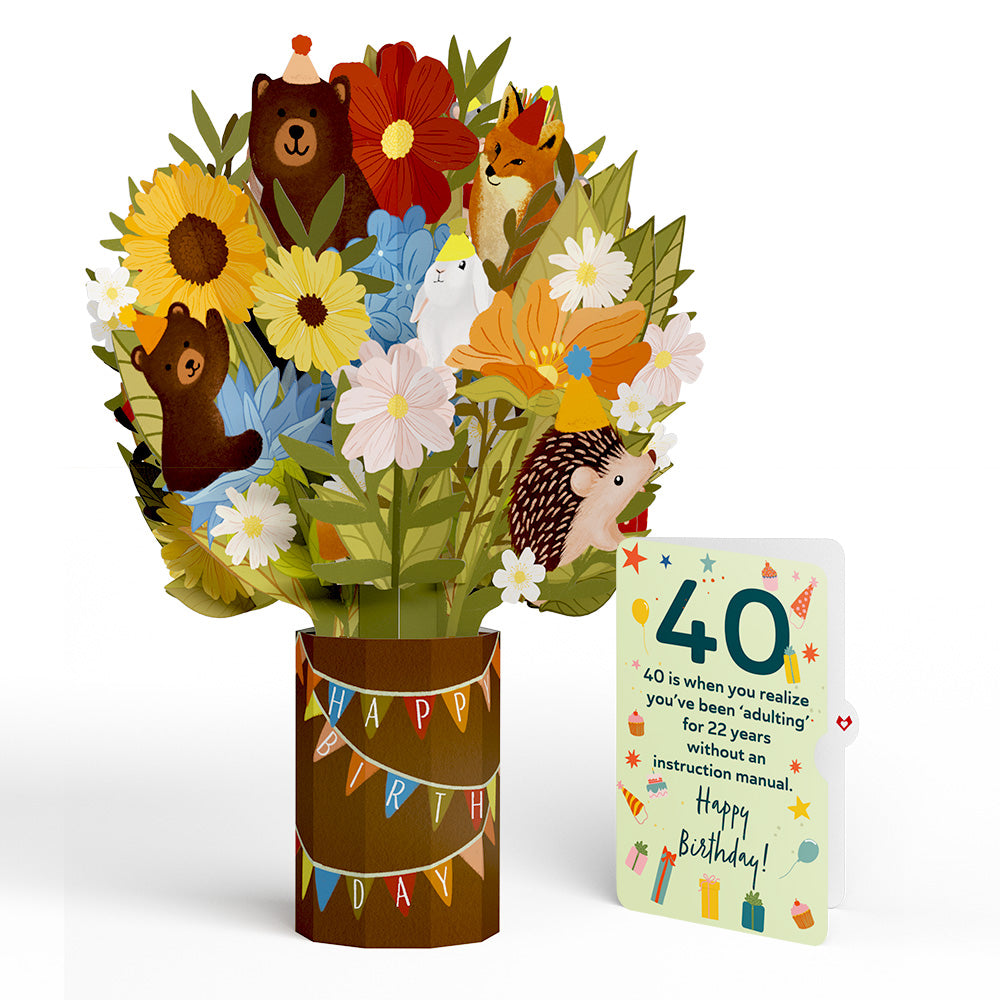 Woodland 40th Birthday Party Bouquet and Sentiment Set、mySite、solidvoid