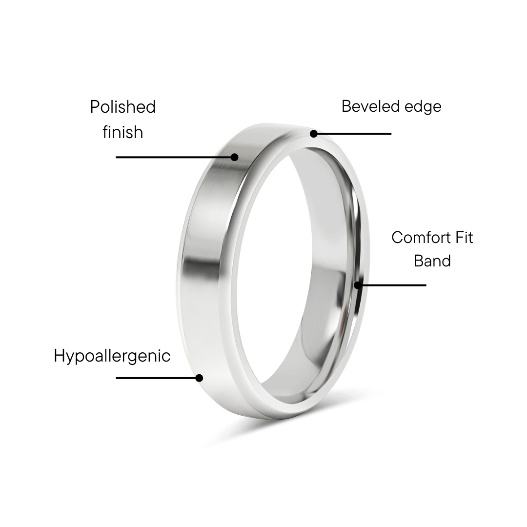 Stainless Steel Polished Beveled Edge Blank Ring / CFR9004、mySite、dreamappss