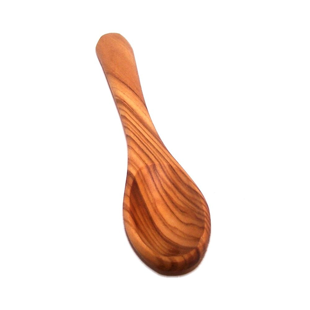 Hand Carved Olive Wood Mustard/Salt/Pepper or Spices Spoon - (5 Inches) - Asfour Outlet Trademark、mySite、topwebapps