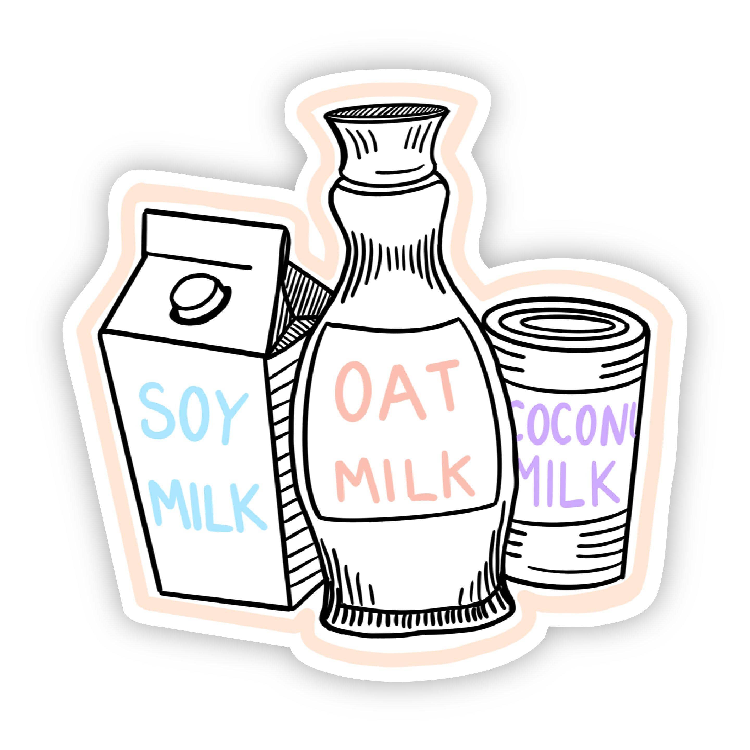  Soy Milk, Oat Milk, Coconut Milk Sticker、mySite、elrpsem3k