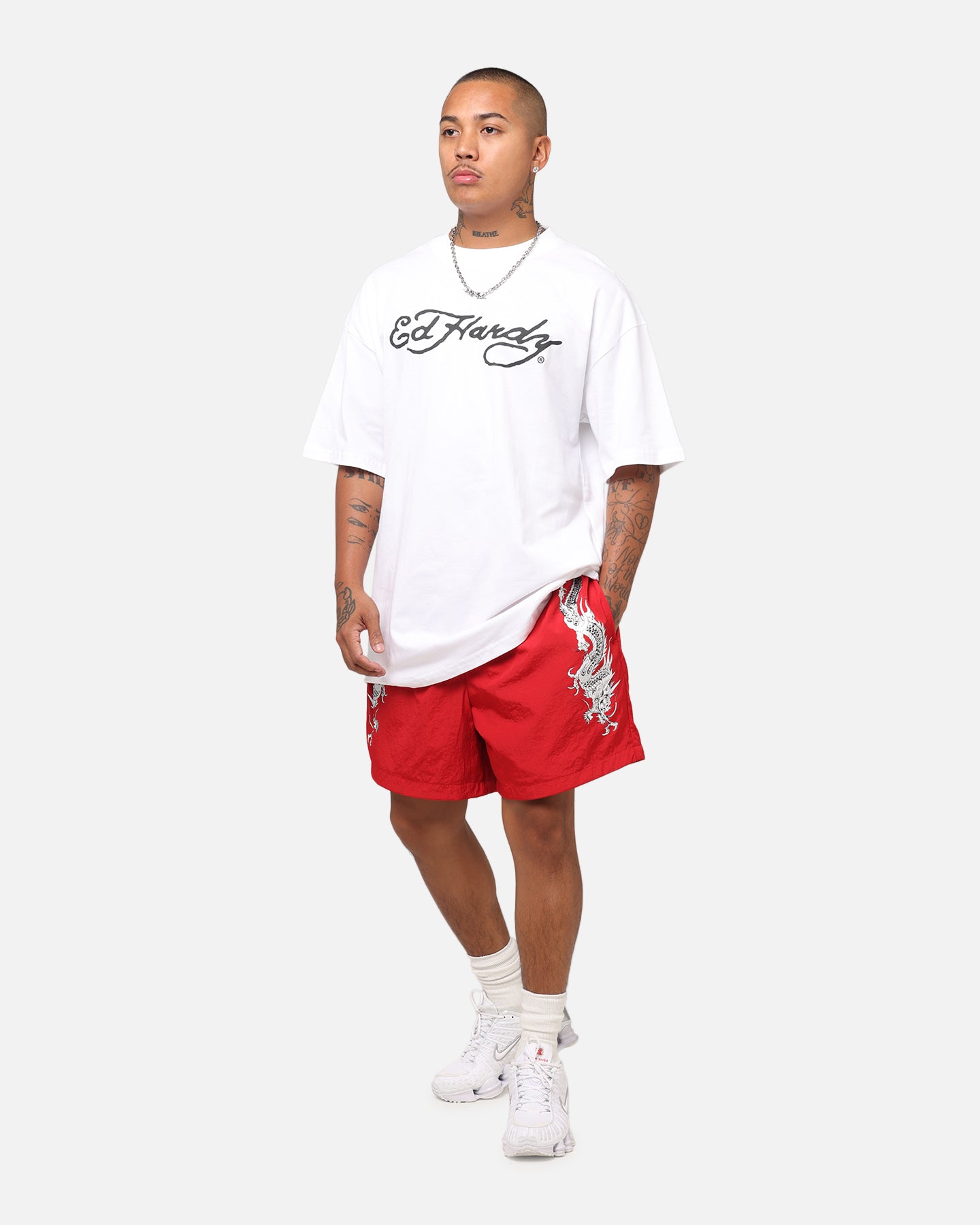 Ed Hardy Tiger Stamp T-Shirt White、mySite、zt4zffjzw