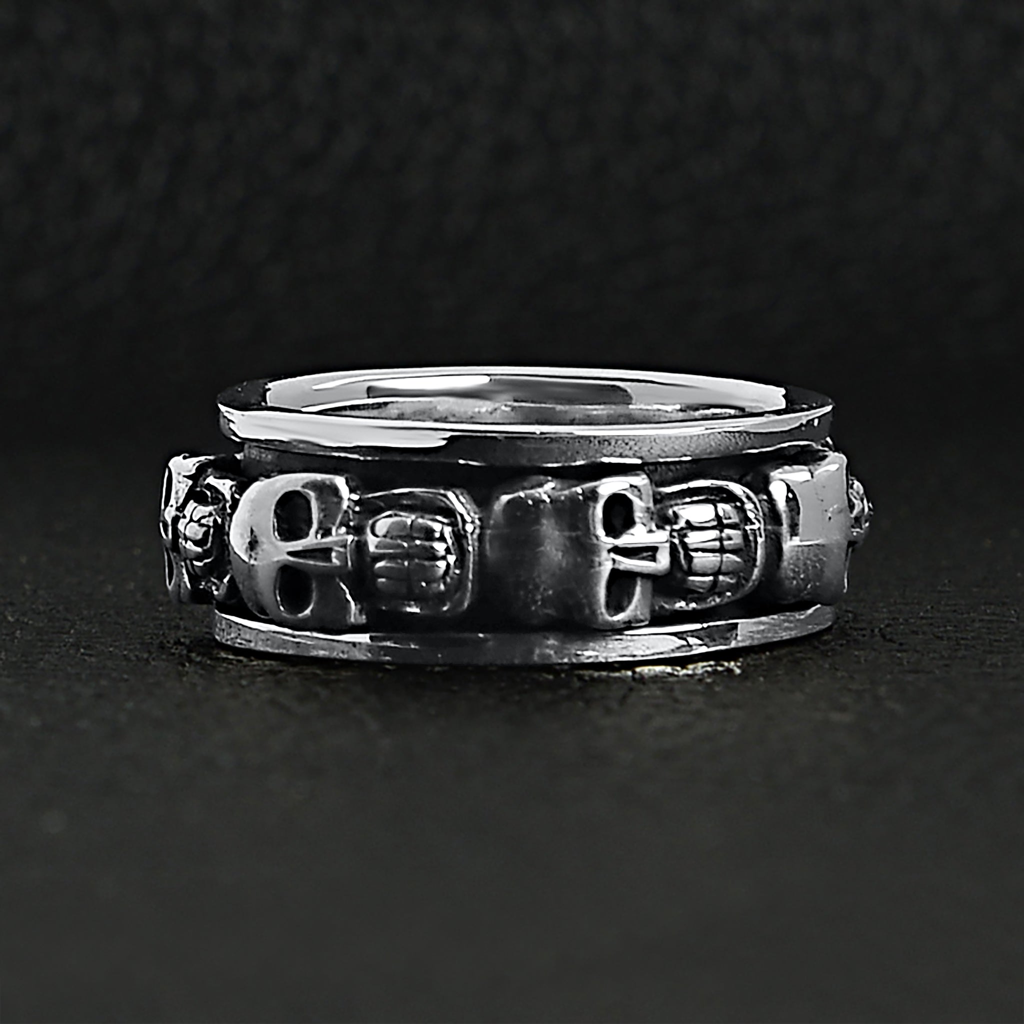 Sterling Silver Skull Spinner Ring / SSR0037、mySite、dreamappss